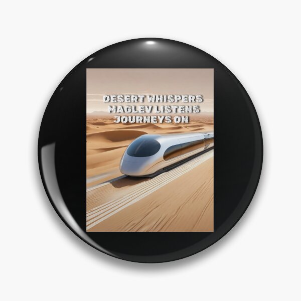 Item preview, Desert whispers maglev listens journeys on futuristic maglev train speeds across a vast desert landscape, leaving a trail of swirling sand in its wake. designed and sold by TrainJourney.