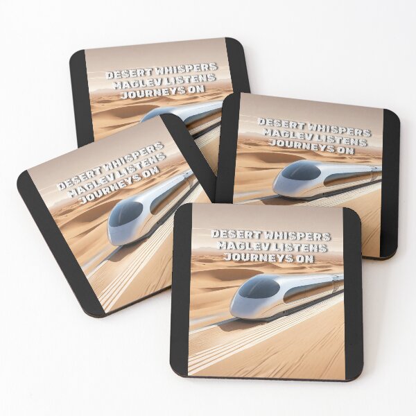 Item preview, Desert whispers maglev listens journeys on futuristic maglev train speeds across a vast desert landscape, leaving a trail of swirling sand in its wake. designed and sold by TrainJourney.