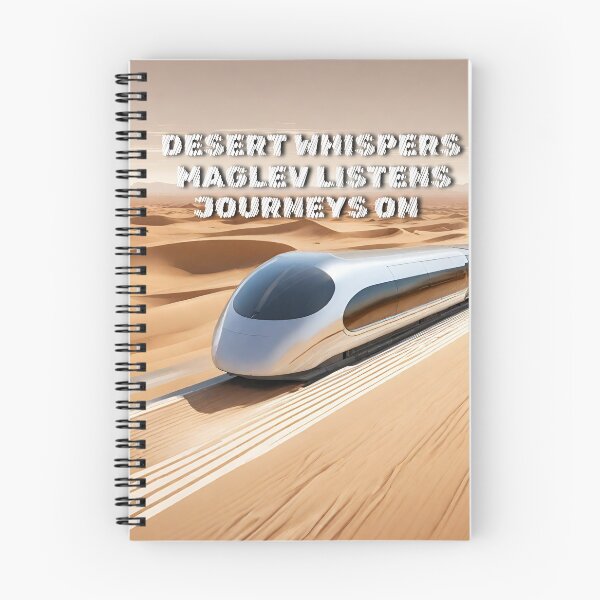 Item preview, Desert whispers maglev listens journeys on futuristic maglev train speeds across a vast desert landscape, leaving a trail of swirling sand in its wake. designed and sold by TrainJourney.