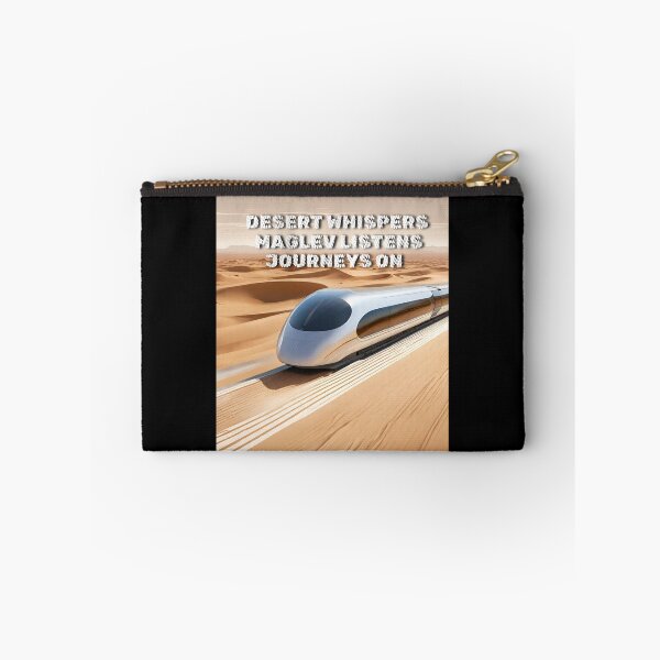 Item preview, Desert whispers maglev listens journeys on futuristic maglev train speeds across a vast desert landscape, leaving a trail of swirling sand in its wake. designed and sold by TrainJourney.