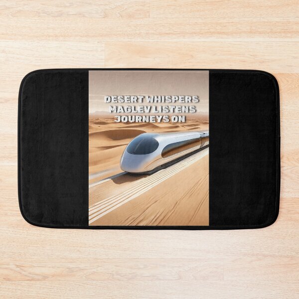 Item preview, Desert whispers maglev listens journeys on futuristic maglev train speeds across a vast desert landscape, leaving a trail of swirling sand in its wake. designed and sold by TrainJourney.