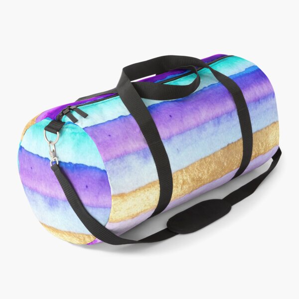 Item preview, Purple gold and turquoise teal stripes abstract watercolor pattern designed and sold by patterncrow.