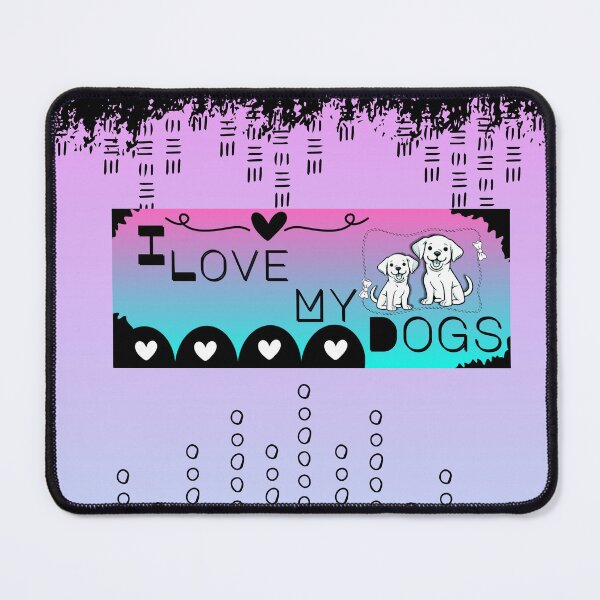 Item preview, I love my dogs black and white typography texted in gradient colourful background. designed and sold by Chicas-wonder.