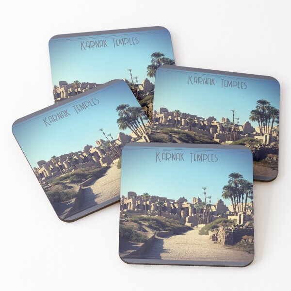 Item preview, Karnak temples and palm trees, Egypt, vintage photo, retro look designed and sold by art-of-egypt.