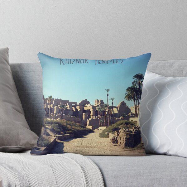 Item preview, Karnak temples and palm trees, Egypt, vintage photo, retro look designed and sold by art-of-egypt.