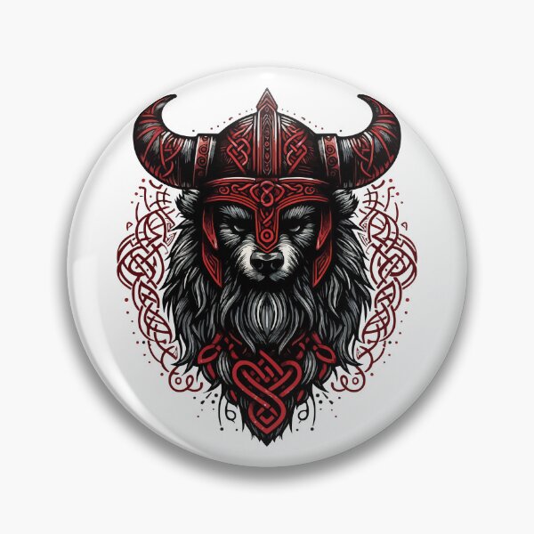Item preview, Red And Black Bear Berserker Norse Viking Warrior designed and sold by TomFrontierArt.
