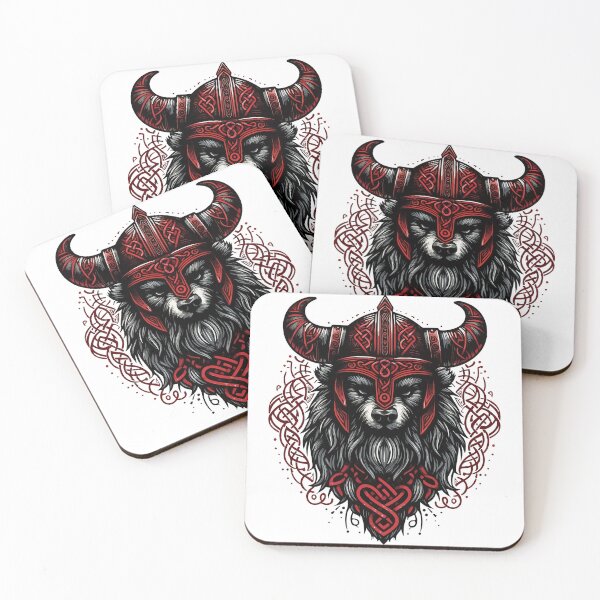 Item preview, Red And Black Bear Berserker Norse Viking Warrior designed and sold by TomFrontierArt.