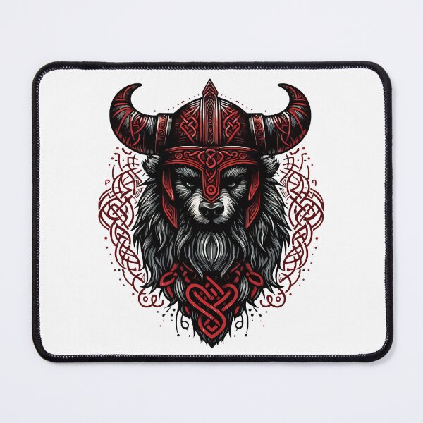 Item preview, Red And Black Bear Berserker Norse Viking Warrior designed and sold by TomFrontierArt.