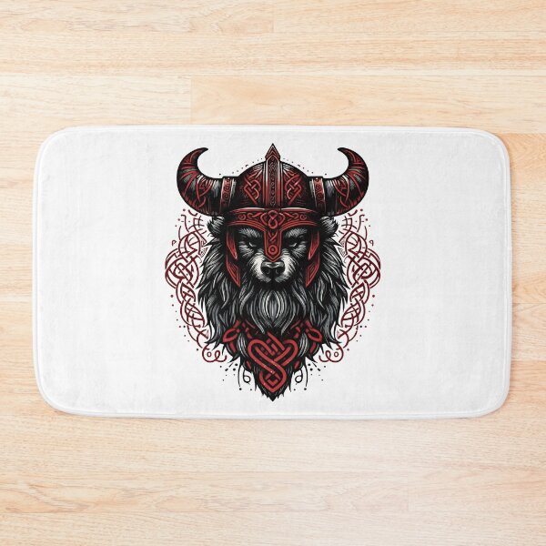 Item preview, Red And Black Bear Berserker Norse Viking Warrior designed and sold by TomFrontierArt.