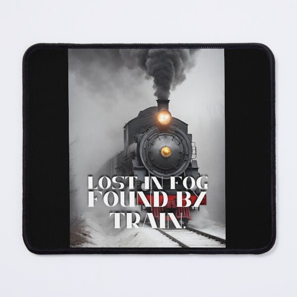 Item preview, Steam train Lost in fog found by train  steam-powered train journeying through a dense fog, its headlights piercing the mist as it chugs along the tracks designed and sold by TrainJourney.