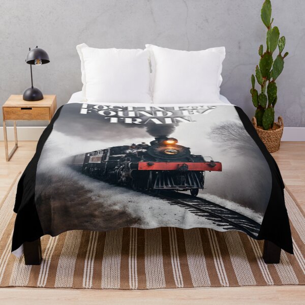 Item preview, Steam train Lost in fog found by train in snow steam-powered train journeying through a dense fog, its headlights piercing the mist as it chugs along the tracks designed and sold by TrainJourney.