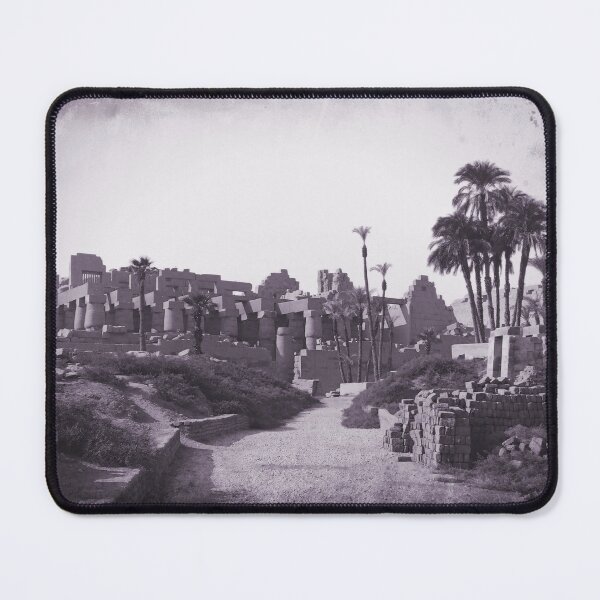 Item preview, Karnak temples and palm trees, Egypt, old vintage photo, black and white designed and sold by art-of-egypt.