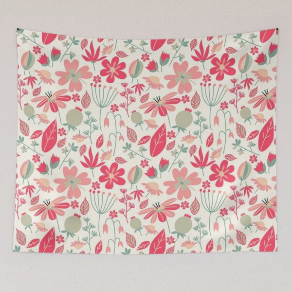 Item preview, Retro Vintage Pink Floral designed and sold by pugmom4.
