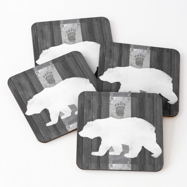Item preview, White Spirit Bear madera pintada y acero designed and sold by Glimmersmith.