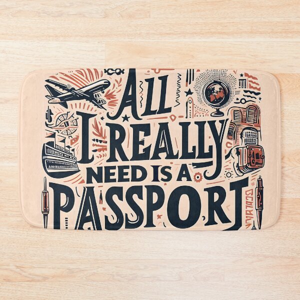 Item preview, All I Need Is A Passport, typography designed and sold by maxmaj.