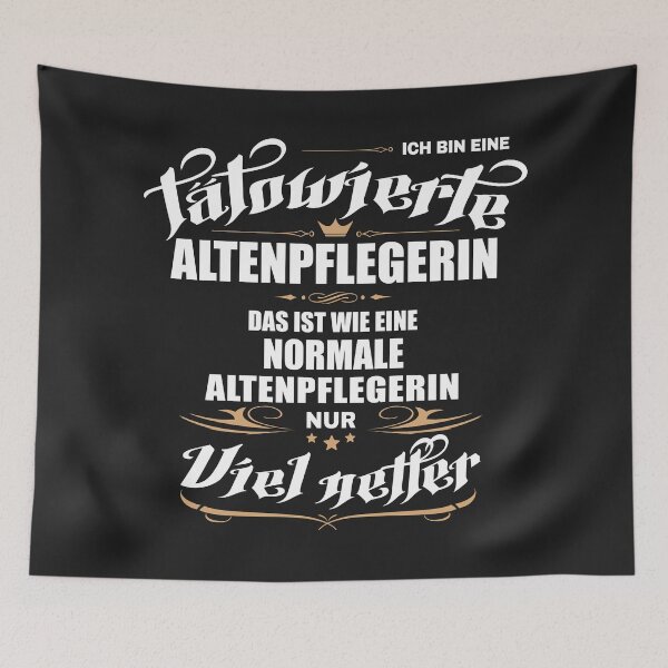 Item preview, Tätowierte Altenpflegerin. Lustiger Spruch auf T-Shirt, Sticker, Poster & mehr. Geschenkidee designed and sold by silentcolors.