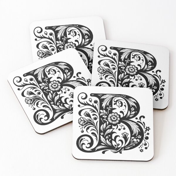 Item preview, LETTER B STICKER  floral design designed and sold by stickysterscom.