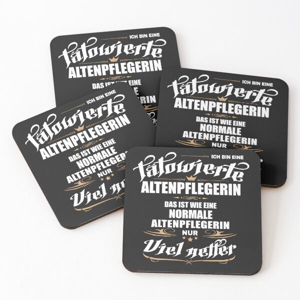 Item preview, Tätowierte Altenpflegerin. Lustiger Spruch auf T-Shirt, Sticker, Poster & mehr. Geschenkidee designed and sold by silentcolors.