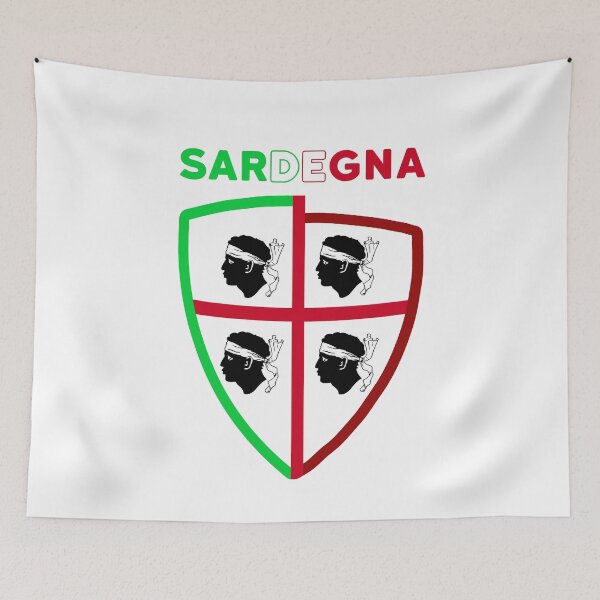 Item preview, Sardegna - Sardinia flag - 4 mori old style - shield with Italy Flag designed and sold by miskaralise.