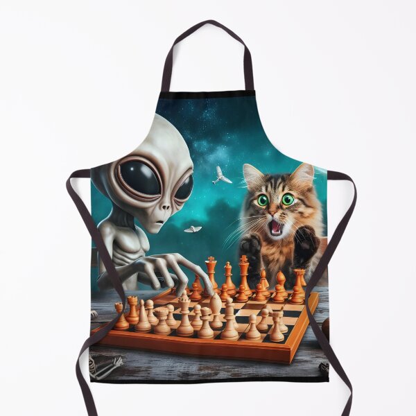 Item preview, Alien playing Chess with Cat designed and sold by Marcicev-Bojan.