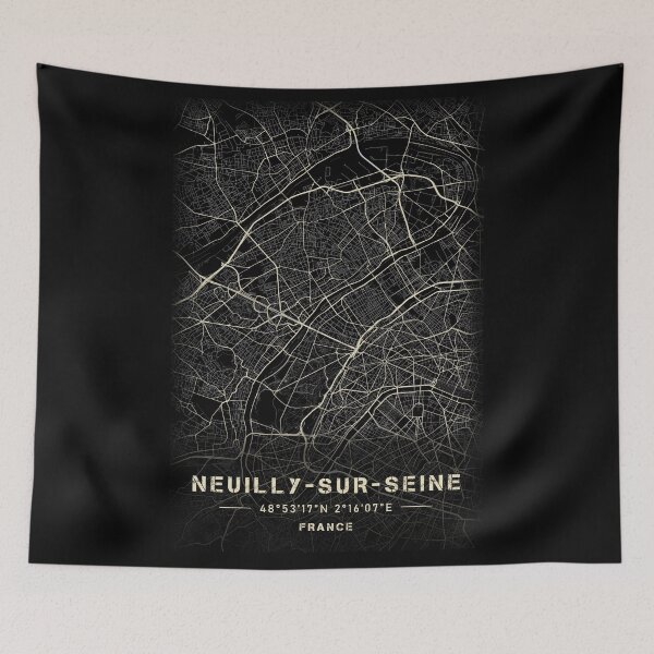 Artikelvorschau, Karte von Neuilly-sur-seine Schwarz und weiß entworfen und verkauft von Jerhus.