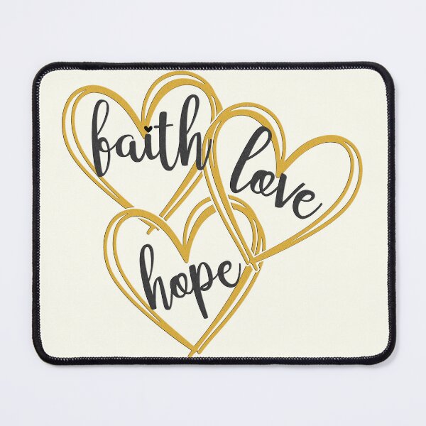 Item preview, Faith Hope Love Hearts (gold and black, relief texture) designed and sold by Margival.