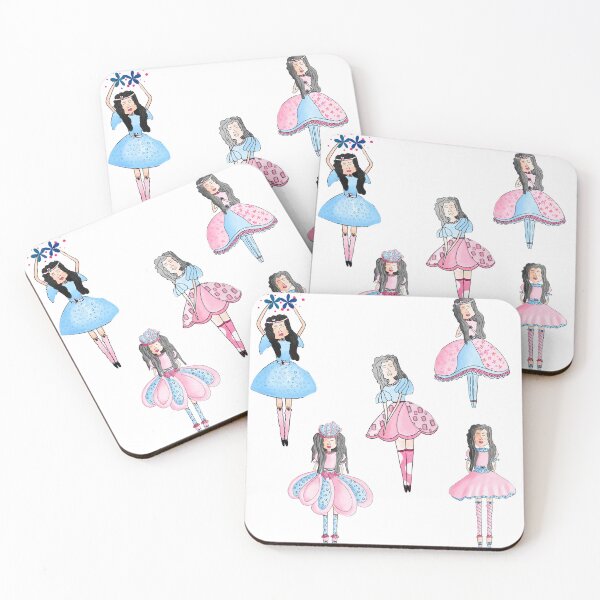 Item preview, Muñequitas, personajes bailarinas infantiles, con vestido azul rosado cielo, flores designed and sold by DGFerredon.