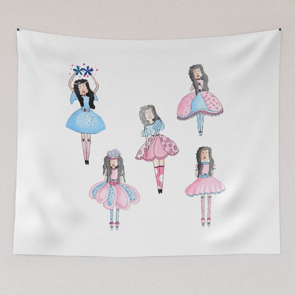 Item preview, Muñequitas, personajes bailarinas infantiles, con vestido azul rosado cielo, flores designed and sold by DGFerredon.