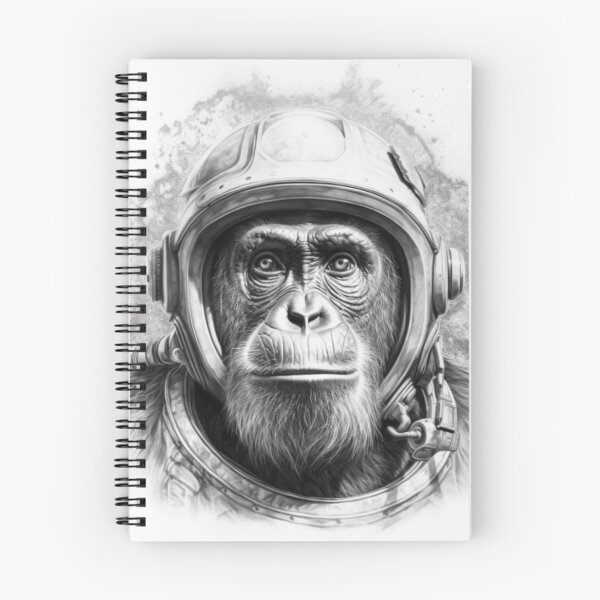 Item preview, Pencil sketch chimpanzee in space designed and sold by larahurley.