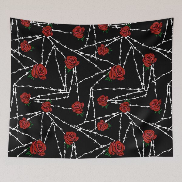 Item preview, Goth Barbed Wire Red Roses Pattern designed and sold by HotHibiscus.