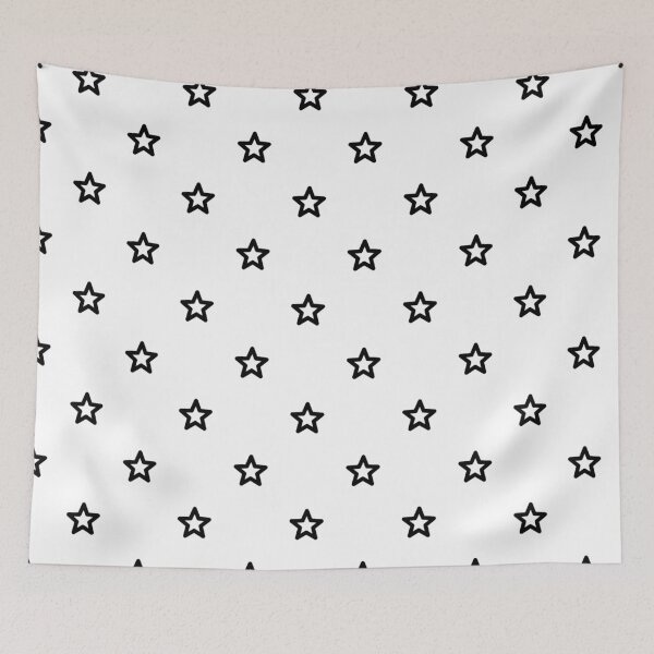 Item preview, Black White Five-Pointed Stars Night Sky Constellations Starlight Minimalist Simple Timeless Pattern designed and sold by PenguinForests.