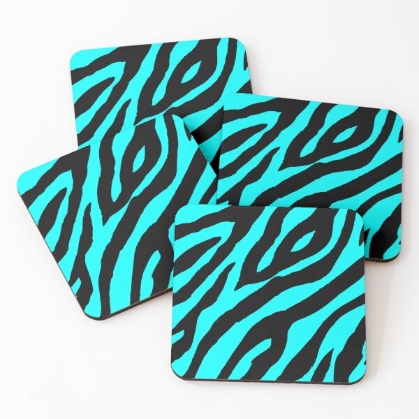 Item preview, Abstract Black and Teal Blue Zebra Striped designed and sold by Funwaytrend.