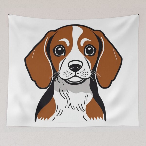 Item preview, Beagle Puppy Drawing Minimalist Dog Illustration Cute Portrait  designed and sold by Michael Voyler.