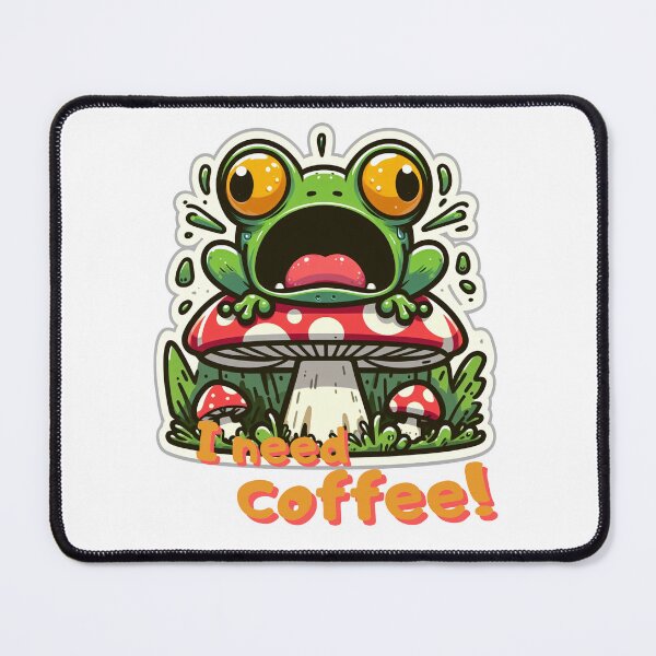 Item preview, screaming froggy: Without Coffee, I'm a Zombie designed and sold by Digital Dreams Arts.