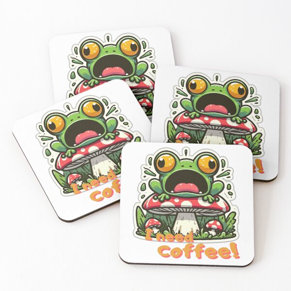 Item preview, screaming froggy: Without Coffee, I'm a Zombie designed and sold by Digital Dreams Arts.