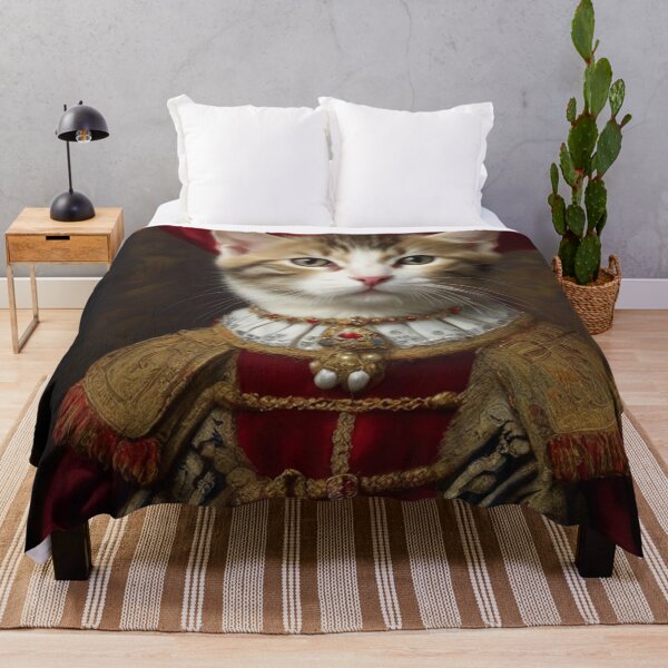 Artikelvorschau, His royal Highness King Meowzah - Regal Kitty king portrait art entworfen und verkauft von Vintage Designs +.
