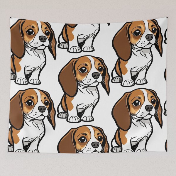 Item preview, Beagle Puppy Illustration Minimalist Dog Drawing Cute Portrait  designed and sold by Michael Voyler.