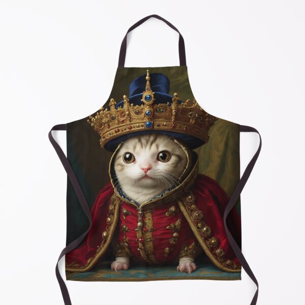 Item preview, His royal Highness King Itty Kitty - Regal Kitten king portrait art designed and sold by Vintage Designs +.