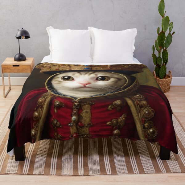 Item preview, His royal Highness King Itty Kitty - Regal Kitten king portrait art designed and sold by Vintage Designs +.