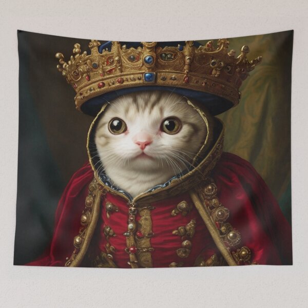 Item preview,  His royal Highness King Itty Kitty - Regal Kitten king portrait art designed and sold by Vintage Designs +.