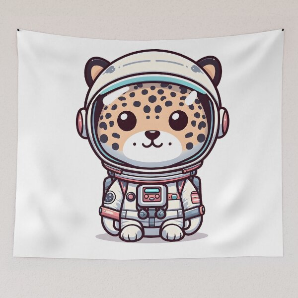 Item preview, Kawaii Jaguar With Space Helmet And Space Suit Astronaut designed and sold by CanvasCutie.