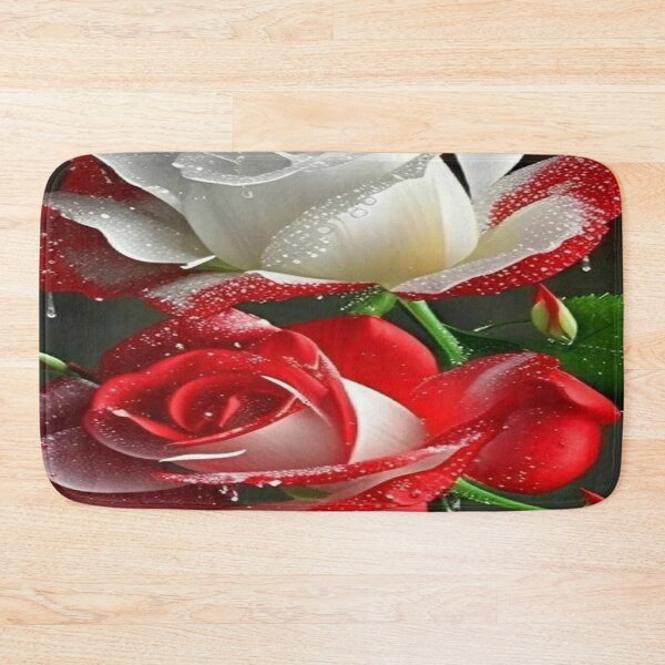 Item preview, The beauty of red and white roses with water drops is a natural work of art. ?? designed and sold by TroviTutto.