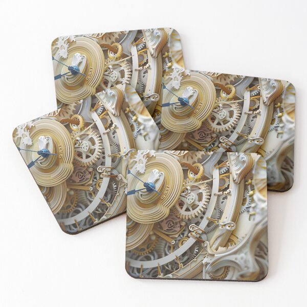 Item preview, White & Gold Clock mechanism system designed and sold by WitoonShop.
