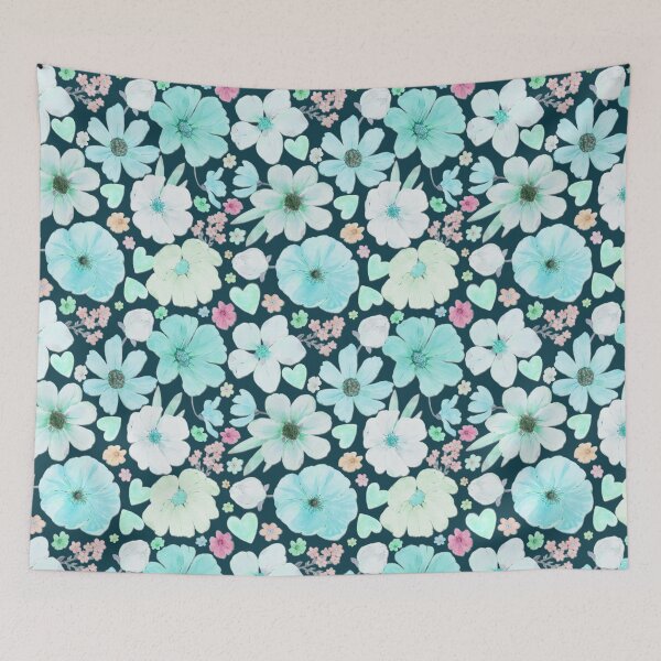 Item preview, Joyous Light blue Flower pattern designed and sold by HanliesArt.