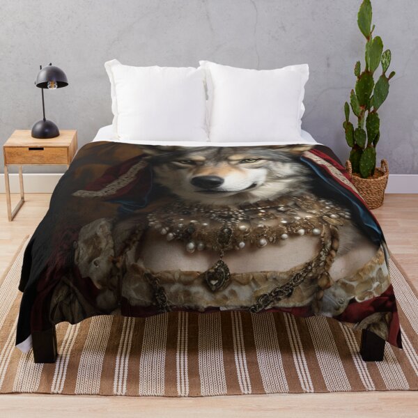 Item preview, Her royal Highness Queen Anne Bonelyn - Regal Wolf Queen portrait art designed and sold by Vintage Designs +.