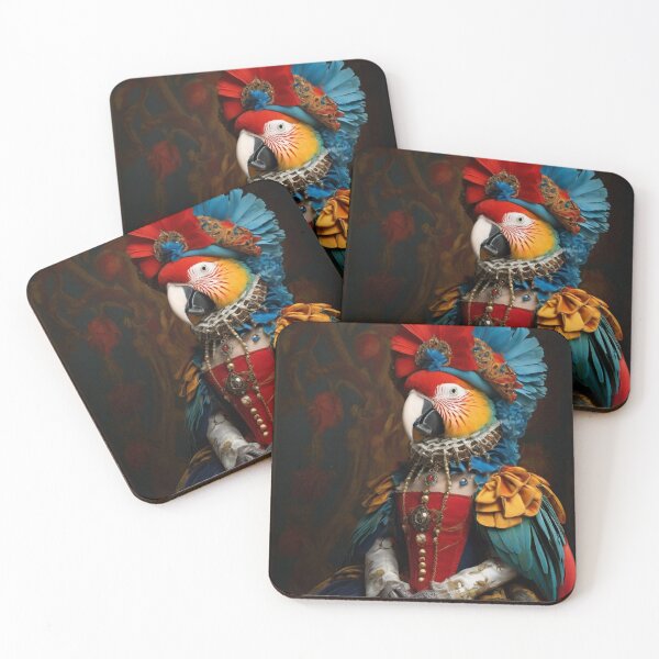 Item preview,  Her royal Highness Empress Rio de Macaw - Regal Macaw Parrot Queen portrait art designed and sold by Vintage Designs +.