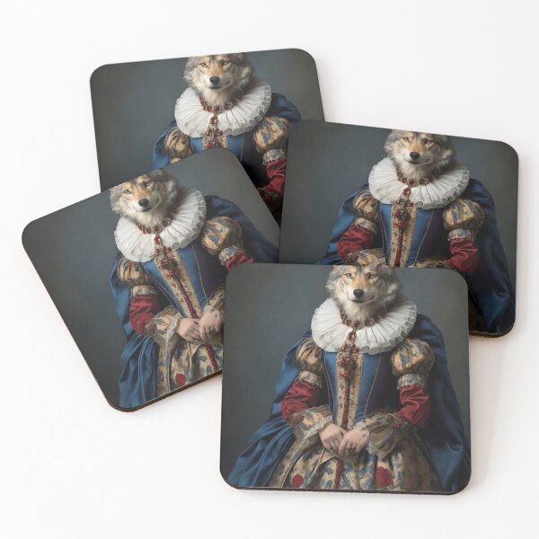 Item preview,  Her royal Highness Princess Bonita of Gudgurl - Regal Wolf Princess portrait art designed and sold by Vintage Designs +.