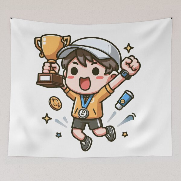 Item preview, Kawaii Athletic Coach: Holding A Trophy designed and sold by CanvasCutie.
