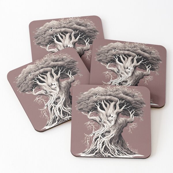 Item preview, Uprooted Mysterious Ancient Tree with Skull-Like Face and Long Roots designed and sold by Vilemo.