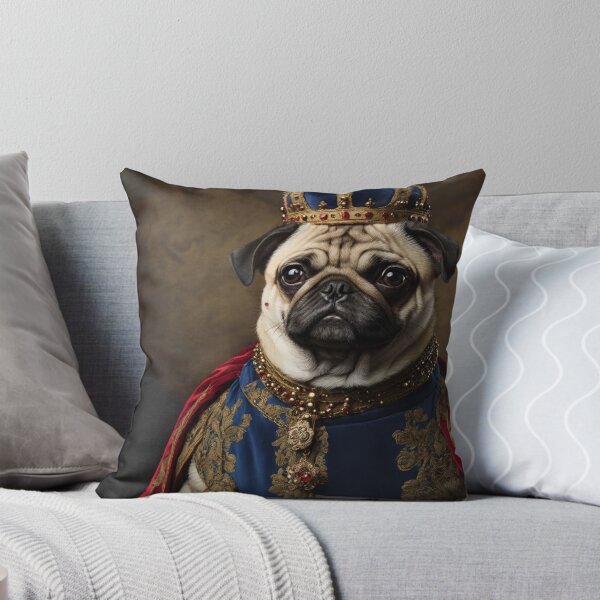Item preview,  His royal Highness Emperor Pugston - Regal Pug king portrait art designed and sold by Vintage Designs +.